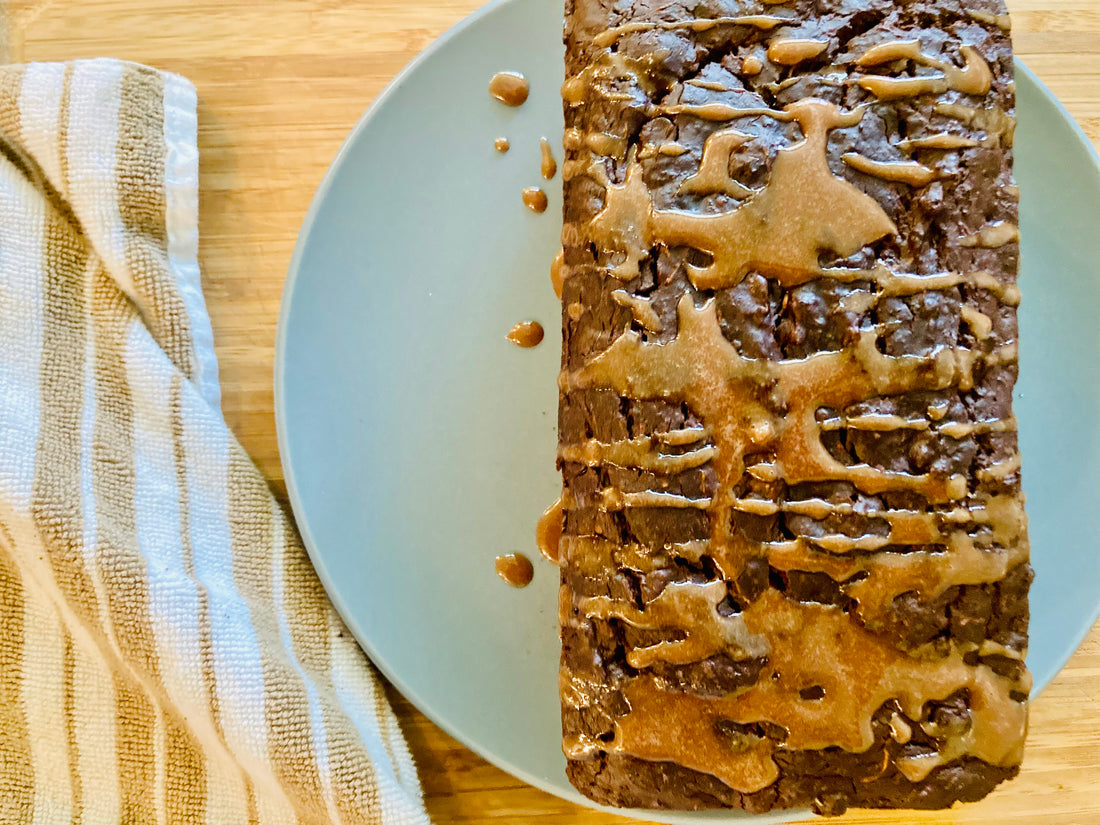 Chocolate Zucchini Bread With Elderberry Glaze