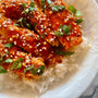 honey sriracha chicken over rice