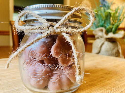 Jar of homemade elderberry cough drops